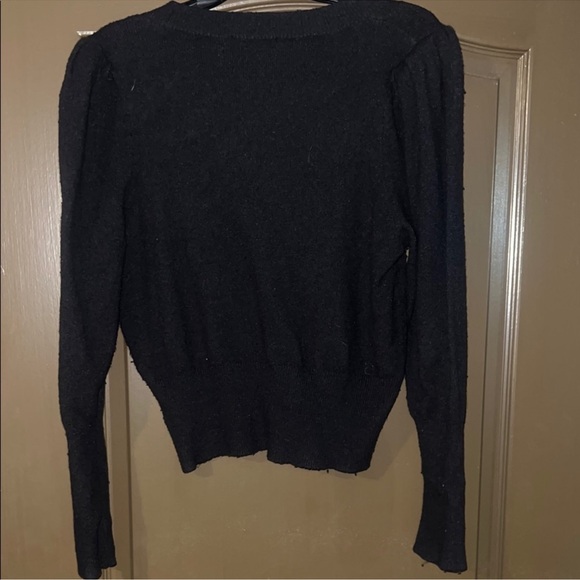 Elegant Black Sweater with Crystal Buttons - Picture 3 of 6